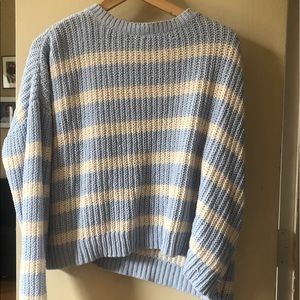 Blue and White Striped Sweater (m)